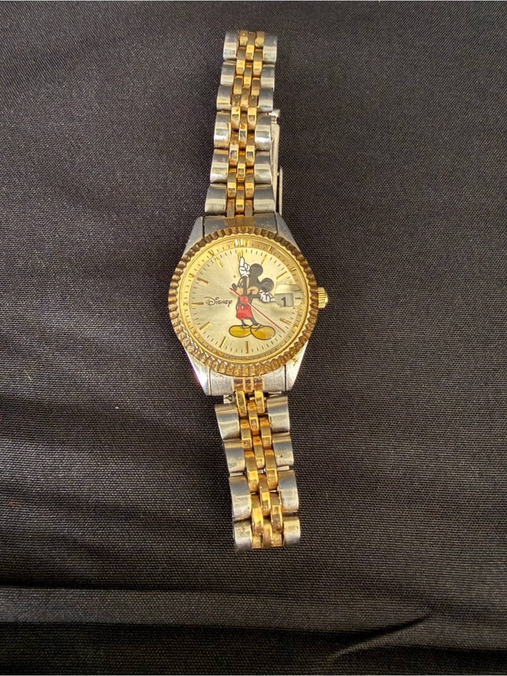 Disney Two-Tone Gold and Silver Mickey Mouse Wristwatch